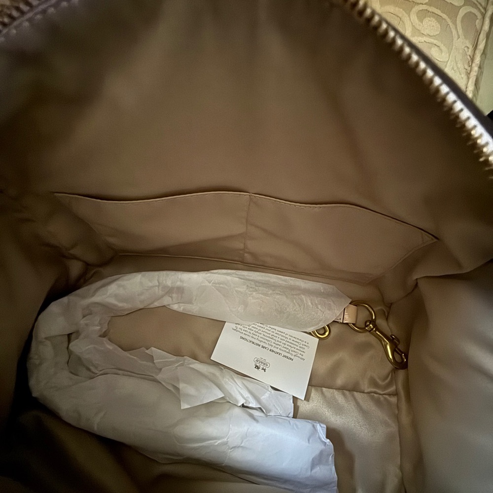 Coach F17186 Inlaid C Patent Leather Bag Leather Satchel - Picture 6 of 17